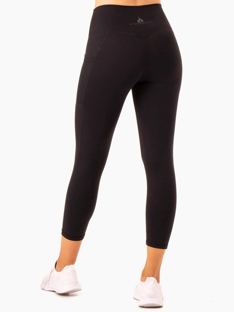 Ryderwear Action High Waisted 7/8 Pocket Leggings Svarta | MCI-813259