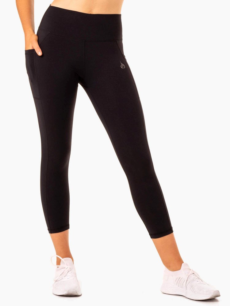 Ryderwear Action High Waisted 7/8 Pocket Leggings Svarta | MCI-813259