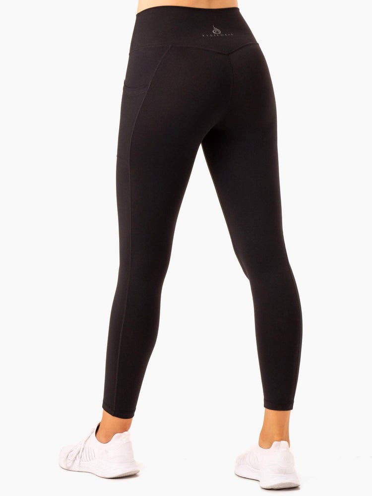 Ryderwear Action High Waisted Pocket Leggings Svarta | HRQ-369781