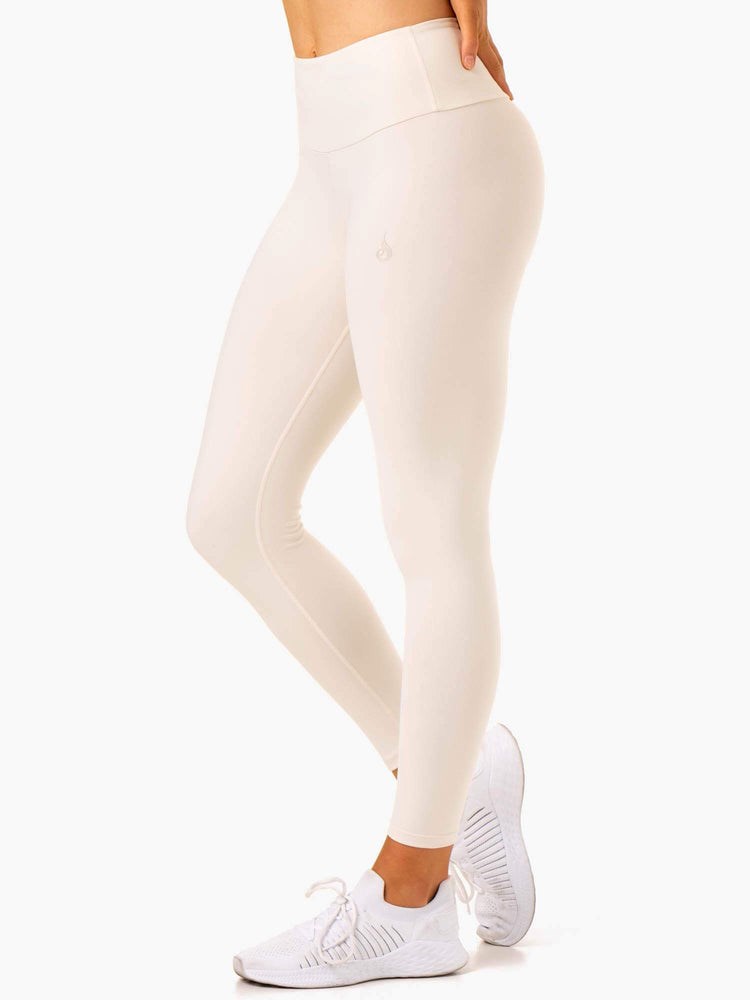 Ryderwear Adapt High Waisted Scrunch Leggings Ivory | DJP-196725