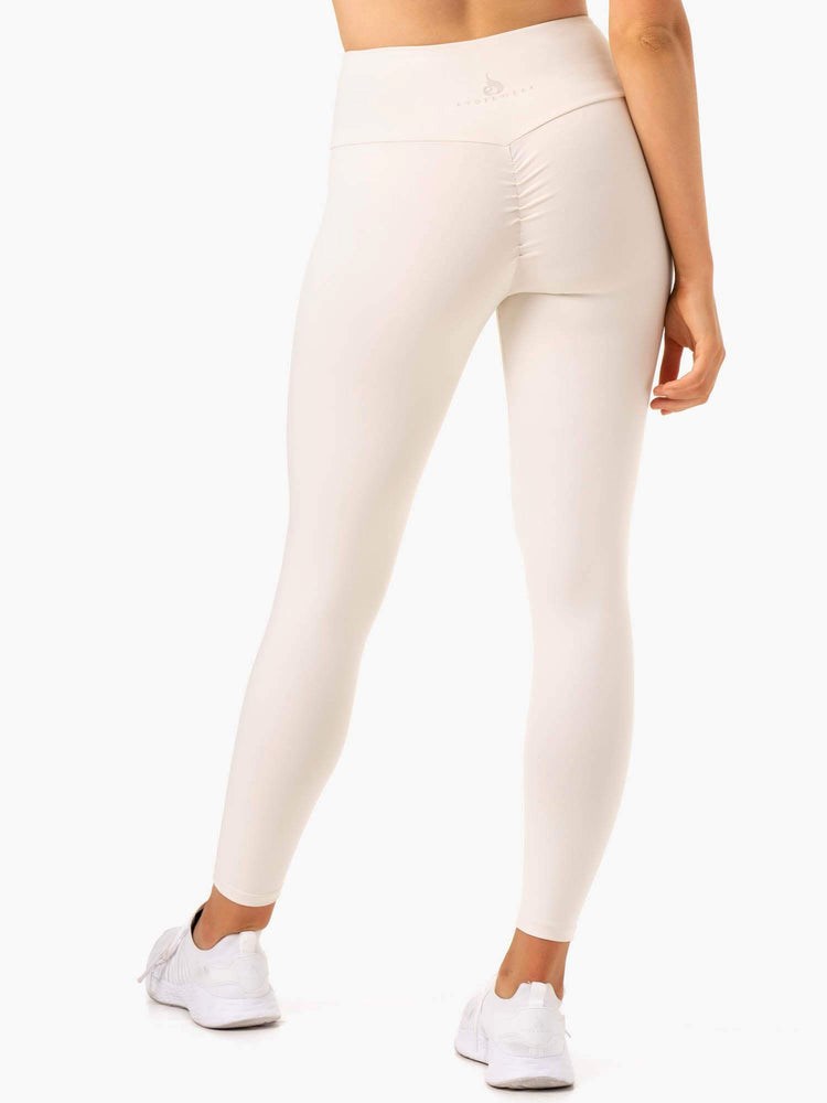 Ryderwear Adapt High Waisted Scrunch Leggings Ivory | DJP-196725