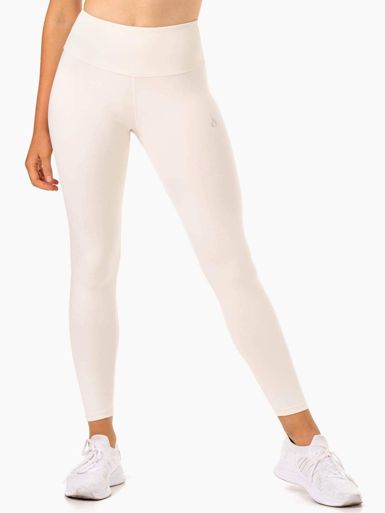 Ryderwear Adapt High Waisted Scrunch Leggings Ivory | DJP-196725