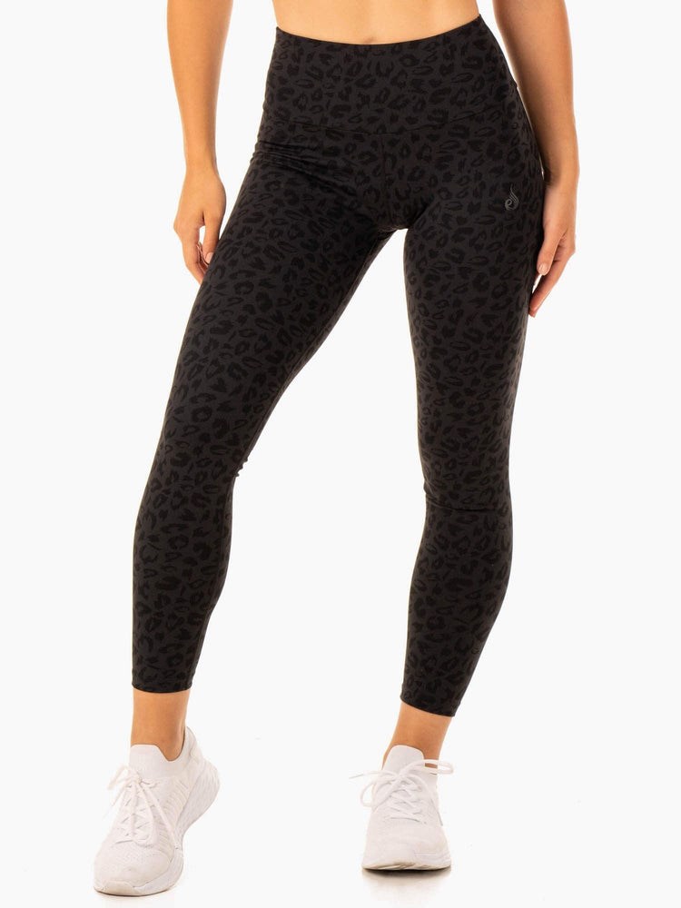 Ryderwear Adapt High Waisted Scrunch Leggings Svarta Leopard | EBU-657429