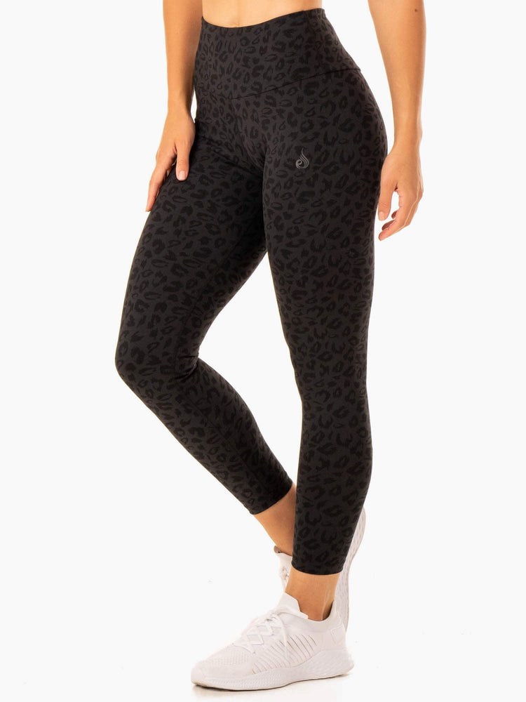 Ryderwear Adapt High Waisted Scrunch Leggings Svarta Leopard | EBU-657429