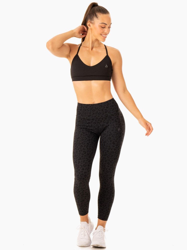 Ryderwear Adapt High Waisted Scrunch Leggings Svarta Leopard | EBU-657429