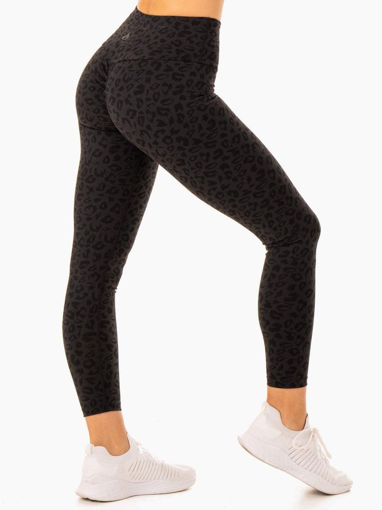 Ryderwear Adapt High Waisted Scrunch Leggings Svarta Leopard | EBU-657429