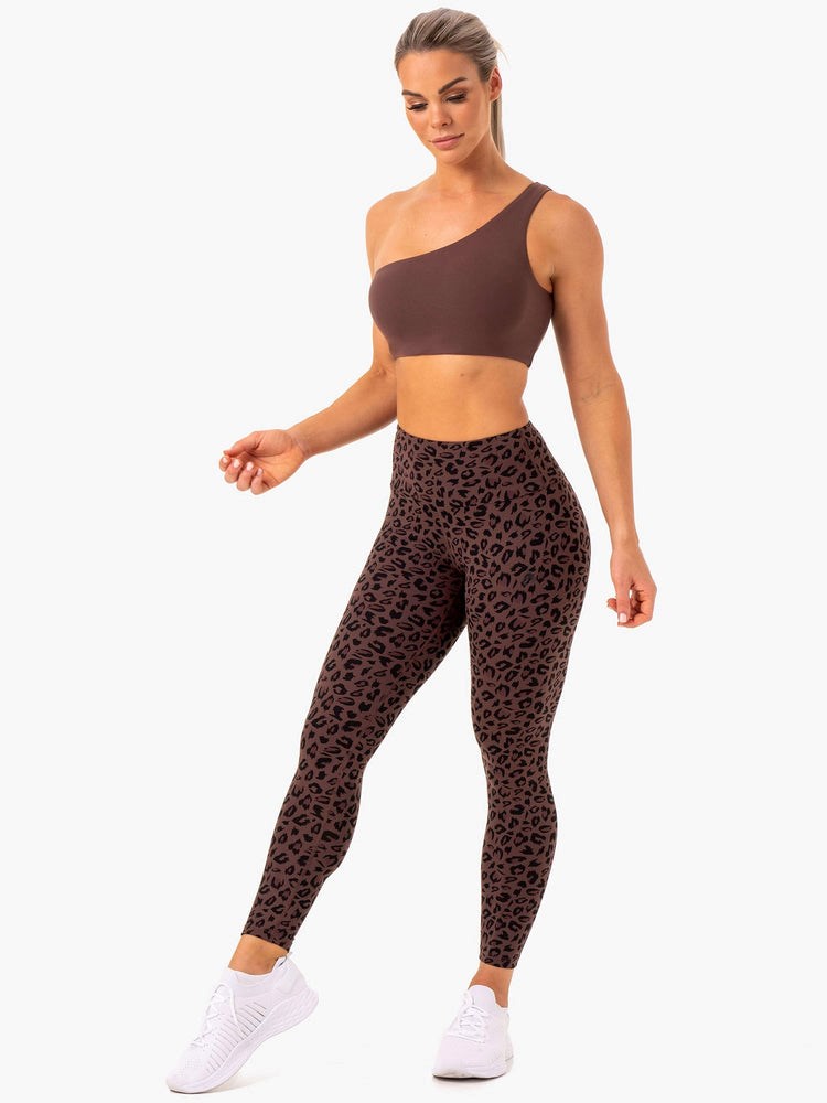 Ryderwear Adapt High Waisted Scrunch Leggings Choklad Leopard | KDM-894376