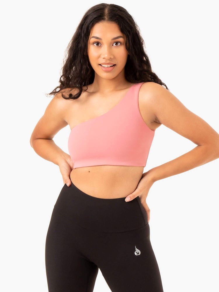 Ryderwear Adapt One Shoulder Sports Bra Rosa | OGD-275068