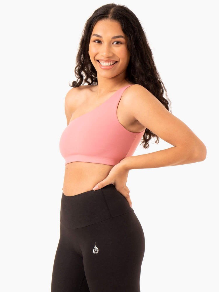 Ryderwear Adapt One Shoulder Sports Bra Rosa | OGD-275068