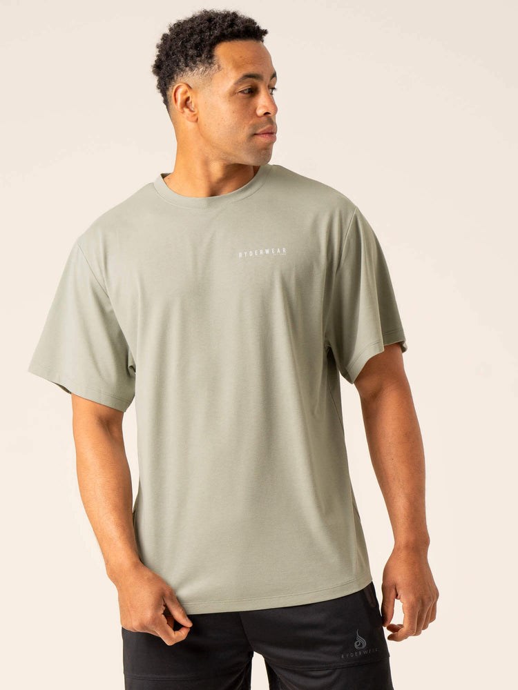 Ryderwear Advance Oversized T-Shirt Sage | HVM-518792