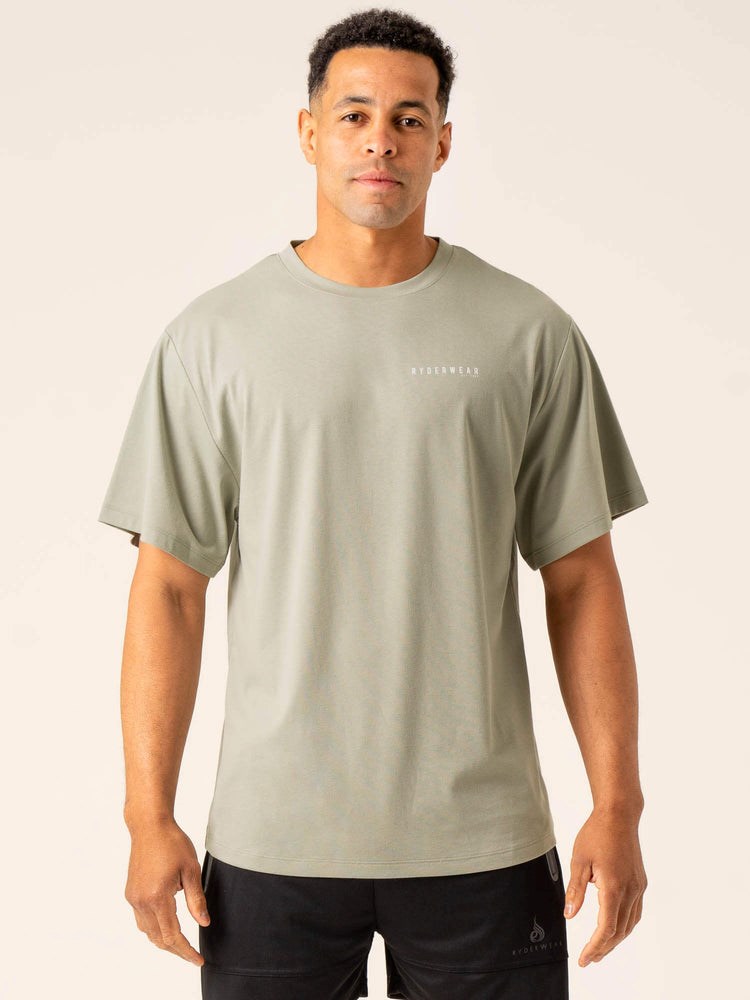 Ryderwear Advance Oversized T-Shirt Sage | HVM-518792