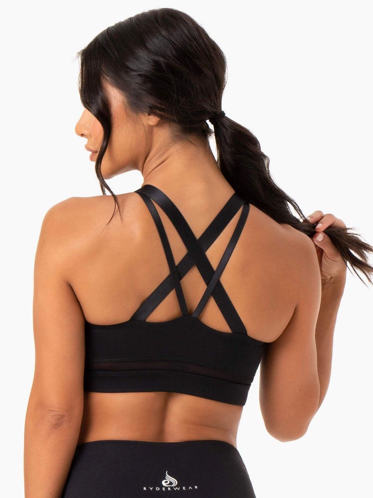 Ryderwear Amazon Mesh Sports Bra Svarta | UBJ-028147