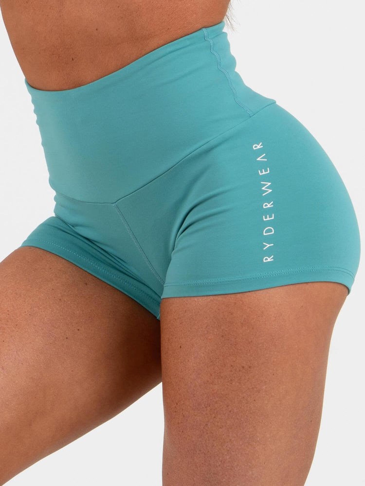 Ryderwear Animal Scrunch Bum Shorts Teal | LVF-305428