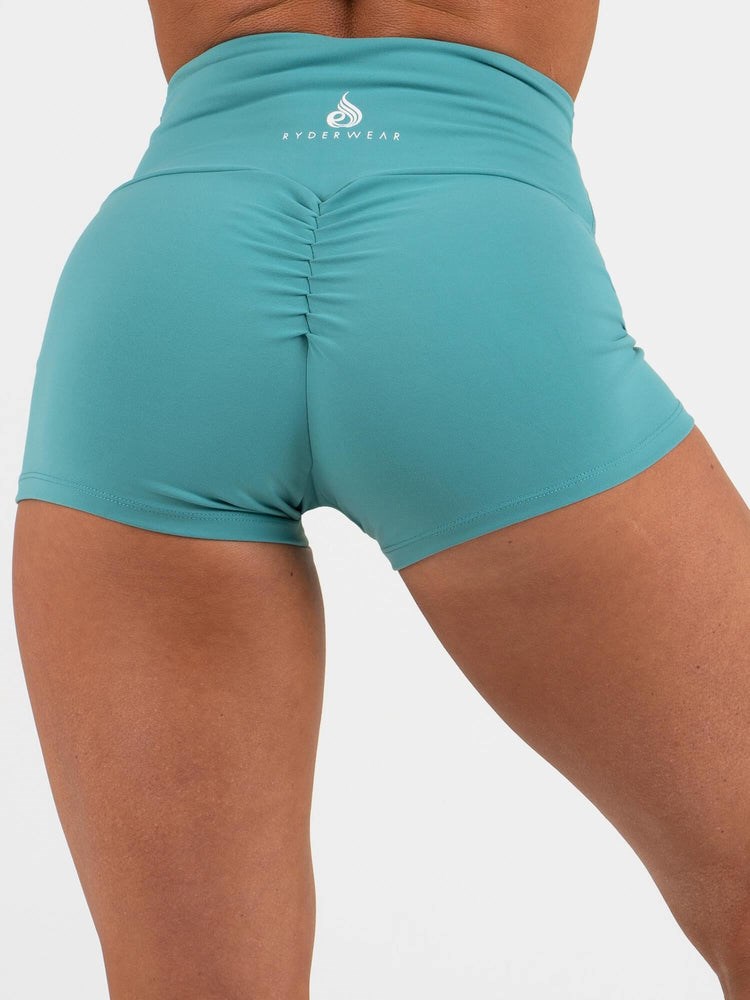 Ryderwear Animal Scrunch Bum Shorts Teal | LVF-305428