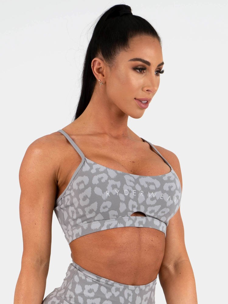 Ryderwear Animal Sports Bra Leopard Grå | SBX-683294