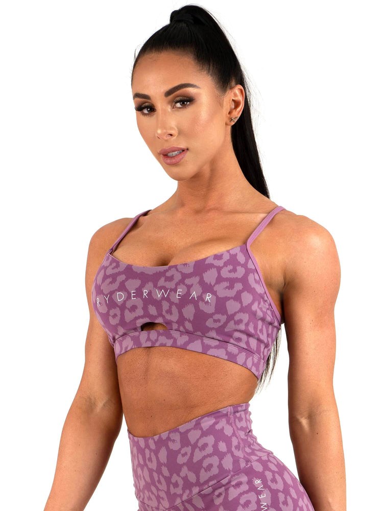 Ryderwear Animal Sports Bra Leopard Lila | IWY-963072