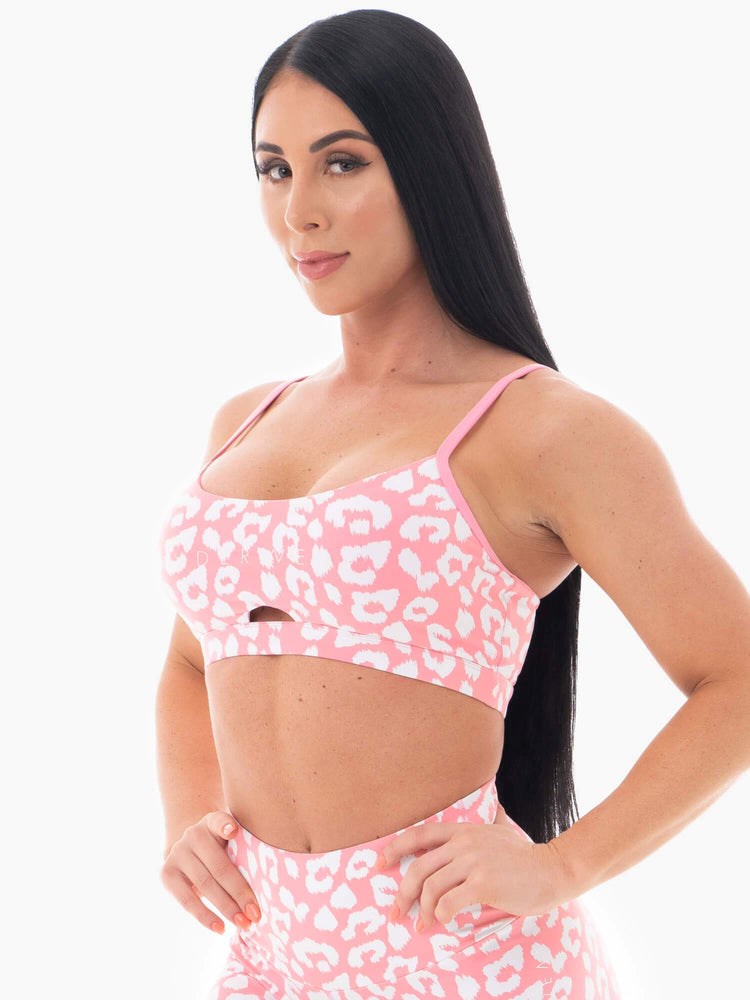 Ryderwear Animal Sports Bra Rosa Leopard | QDL-538062