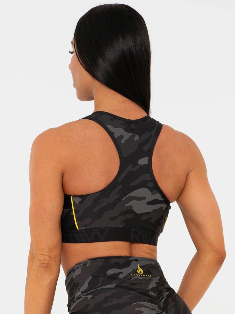 Ryderwear BFCAMO Zip Up Sports Bra Camo | GHU-379016