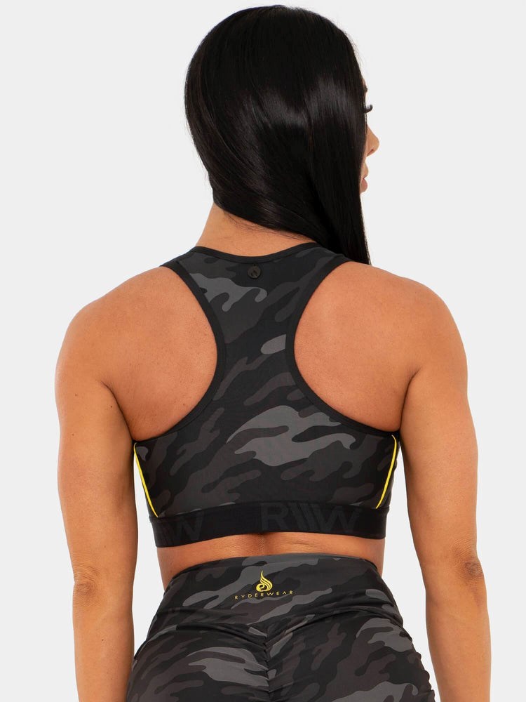 Ryderwear BFCAMO Zip Up Sports Bra Camo | GHU-379016