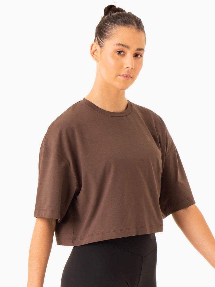 Ryderwear Balance Oversized Tee Choklad | QUZ-510982