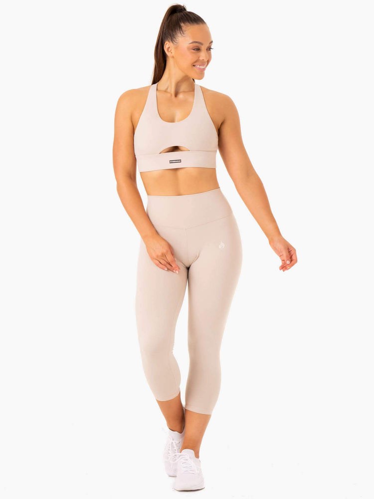 Ryderwear Base 7/8 High Waisted Leggings Mushroom | WUV-075683