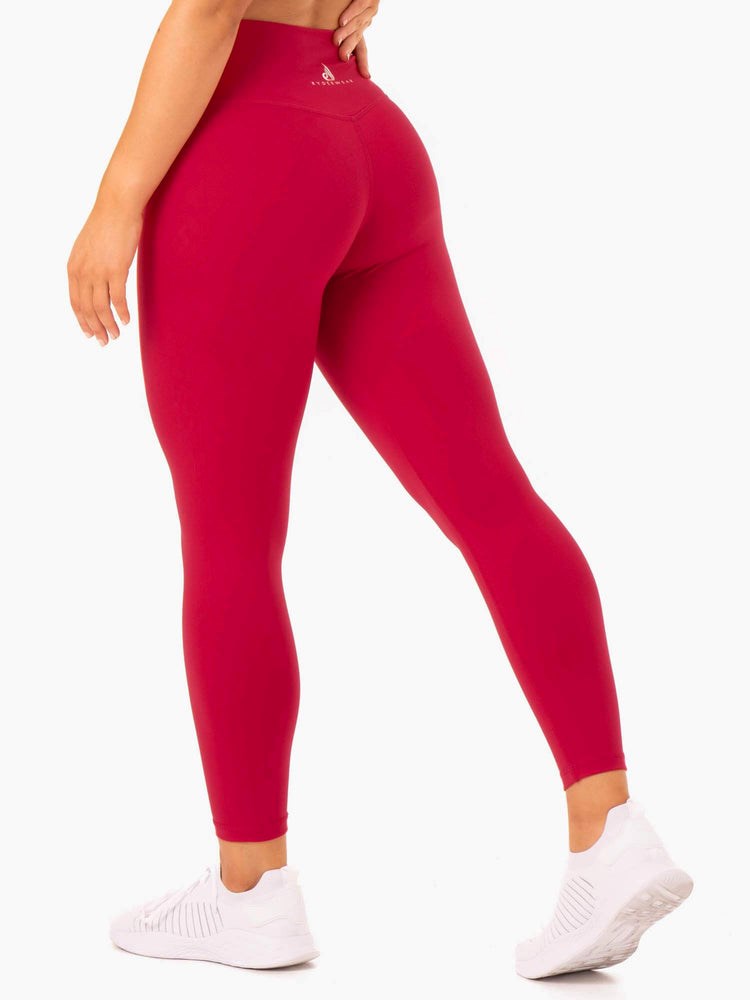 Ryderwear Base Full Length High Waisted Leggings Röda | JSG-726845