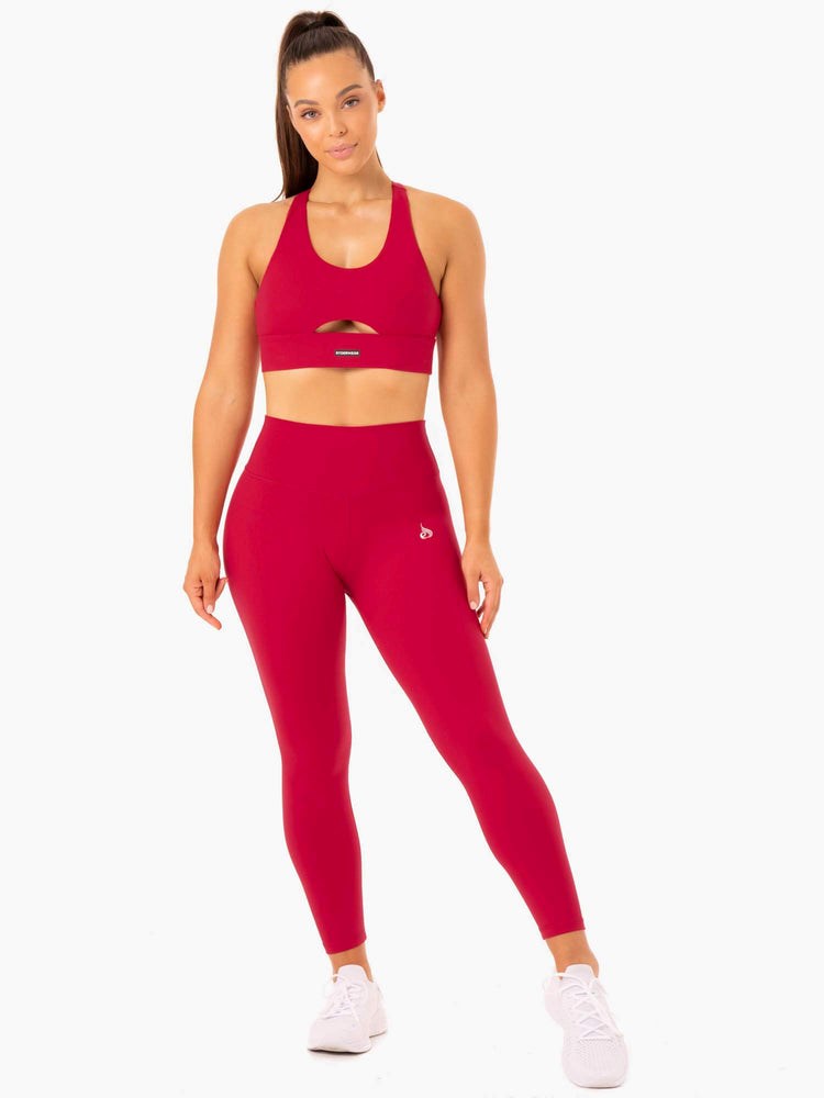 Ryderwear Base Full Length High Waisted Leggings Röda | JSG-726845