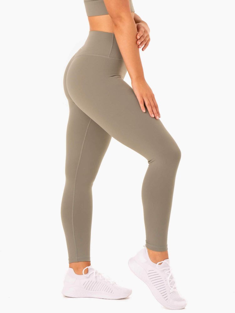 Ryderwear Base Full Length High Waisted Leggings Khaki | MPY-301268