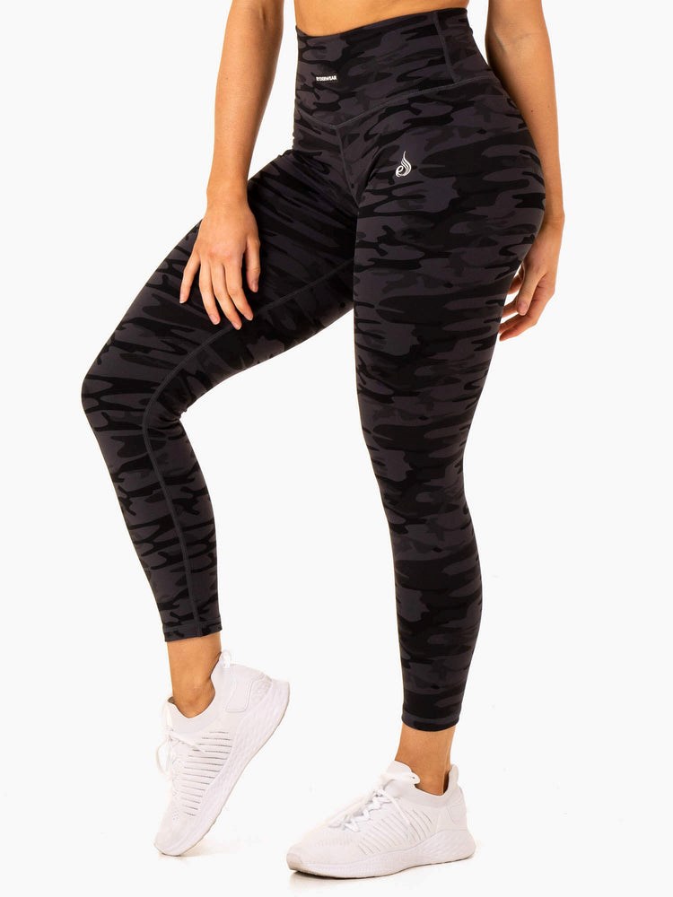 Ryderwear Base Full Length Legging Svarta Camo | QMU-745196