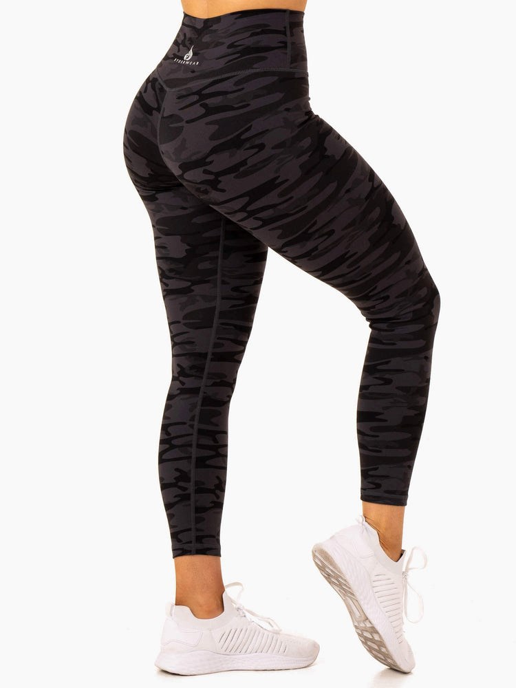 Ryderwear Base Full Length Legging Svarta Camo | QMU-745196