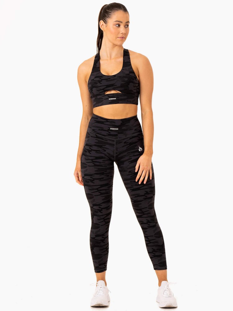 Ryderwear Base Full Length Legging Svarta Camo | QMU-745196