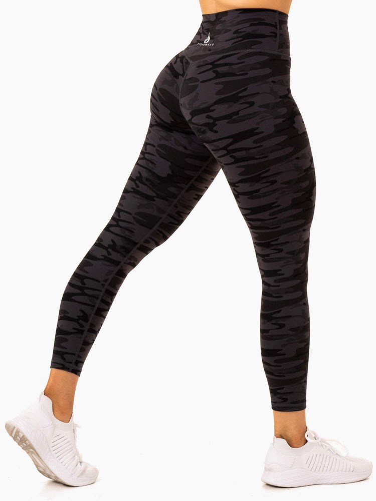 Ryderwear Base Full Length Legging Svarta Camo | QMU-745196