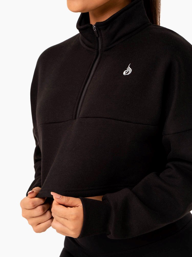 Ryderwear Base Half Zip Jumper Svarta | BXL-795246