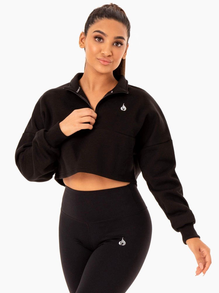 Ryderwear Base Half Zip Jumper Svarta | BXL-795246