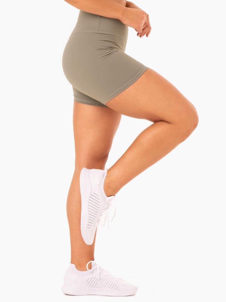 Ryderwear Base High Waisted Shorts Khaki | PBQ-492130