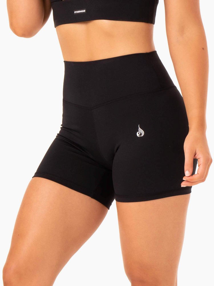 Ryderwear Base High Waisted Shorts Svarta | COU-829761