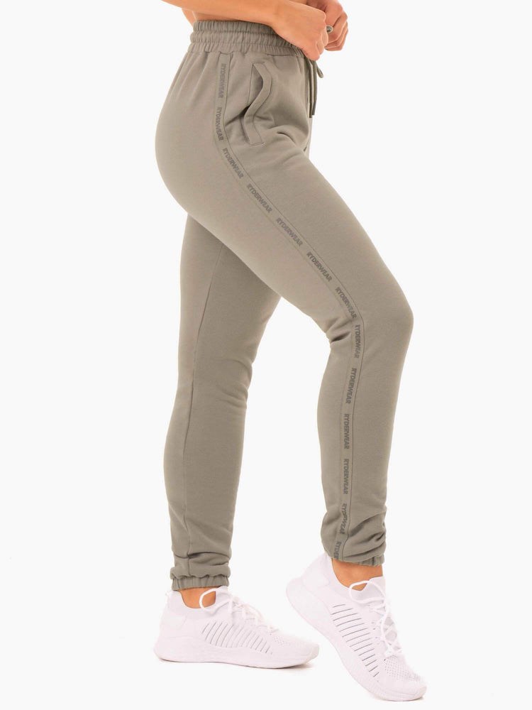 Ryderwear Base High Waisted Track Pants Khaki | JNS-031694