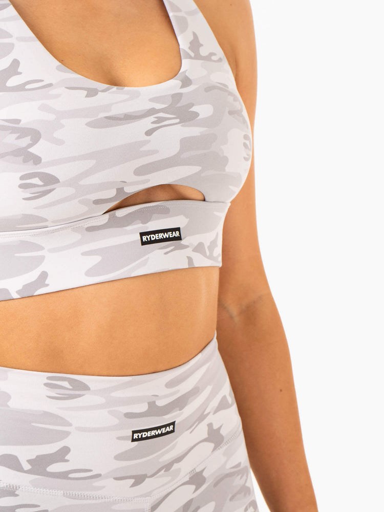 Ryderwear Base Racer Back Sports Bra Grå Camo | BRT-597861