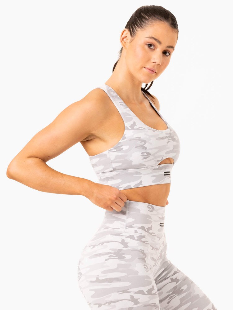 Ryderwear Base Racer Back Sports Bra Grå Camo | BRT-597861