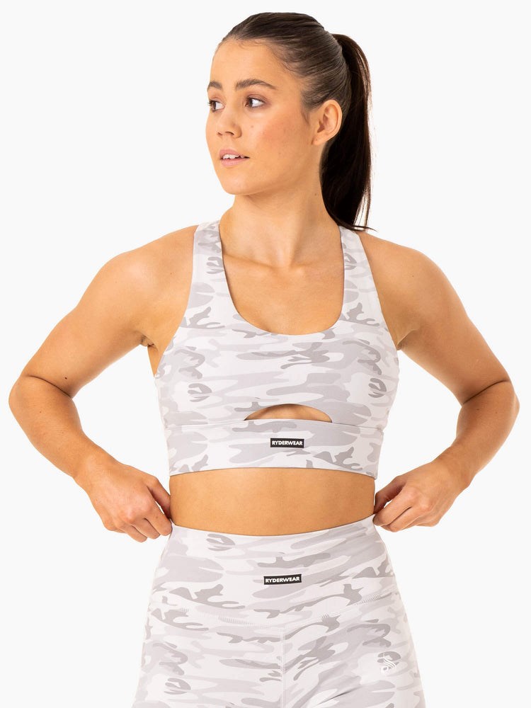 Ryderwear Base Racer Back Sports Bra Grå Camo | BRT-597861