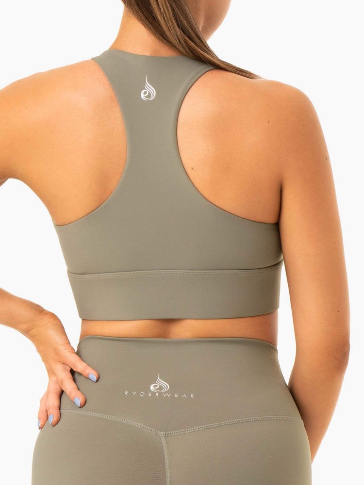 Ryderwear Base Racer Back Sports Bra Khaki | GQL-763514