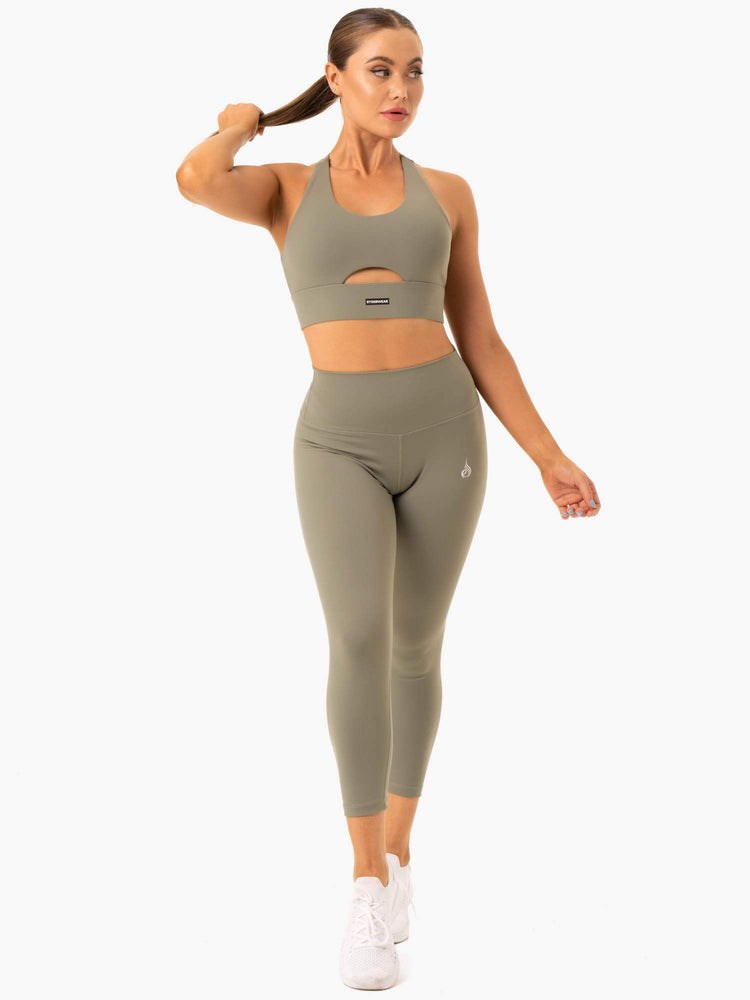 Ryderwear Base Racer Back Sports Bra Khaki | GQL-763514