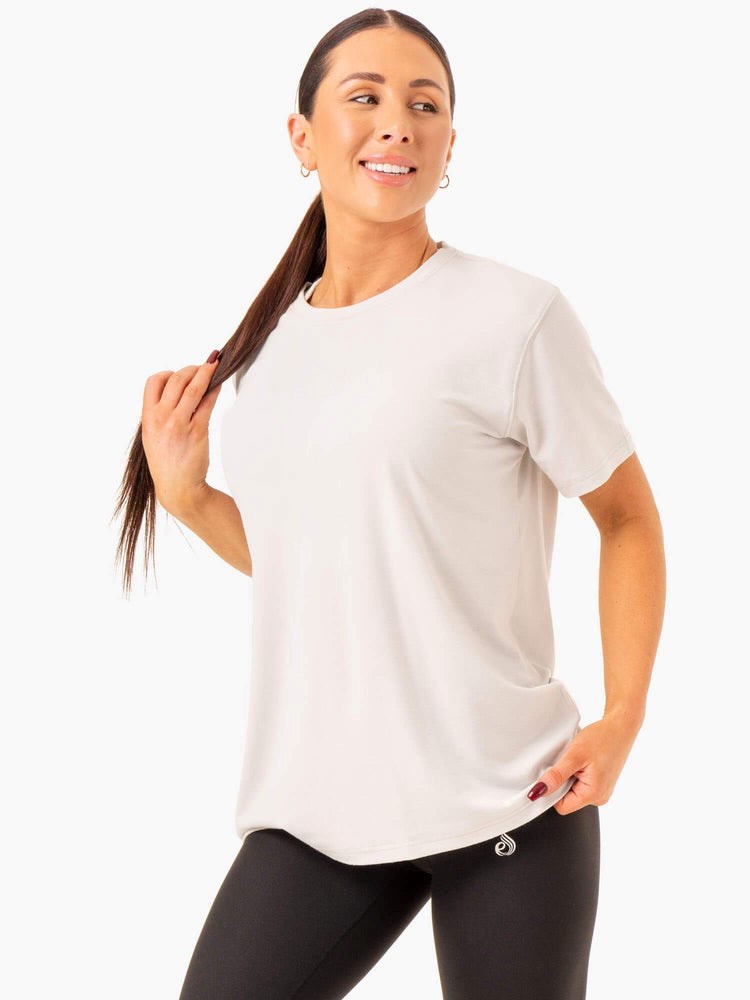 Ryderwear Boyfriend Longline T-Shirt Grå | SLZ-946057