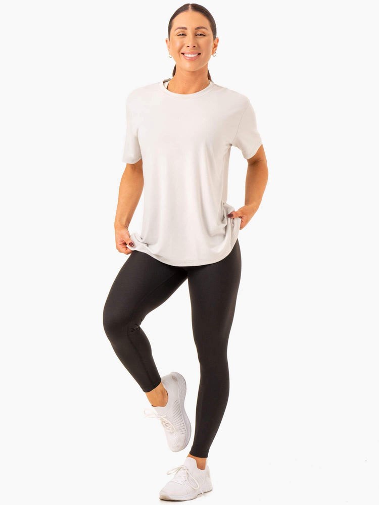 Ryderwear Boyfriend Longline T-Shirt Grå | SLZ-946057