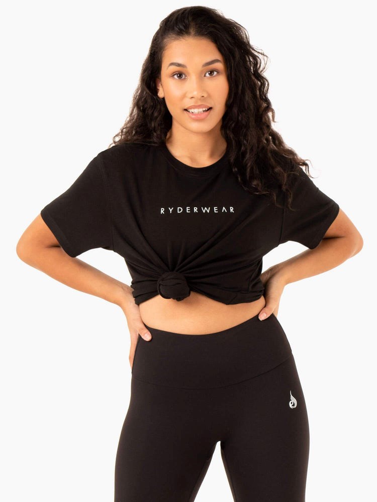 Ryderwear Boyfriend Longline T-Shirt Svarta | LUH-280615