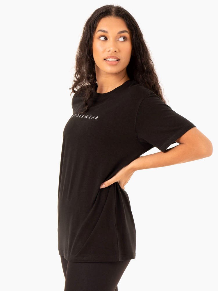 Ryderwear Boyfriend Longline T-Shirt Svarta | LUH-280615