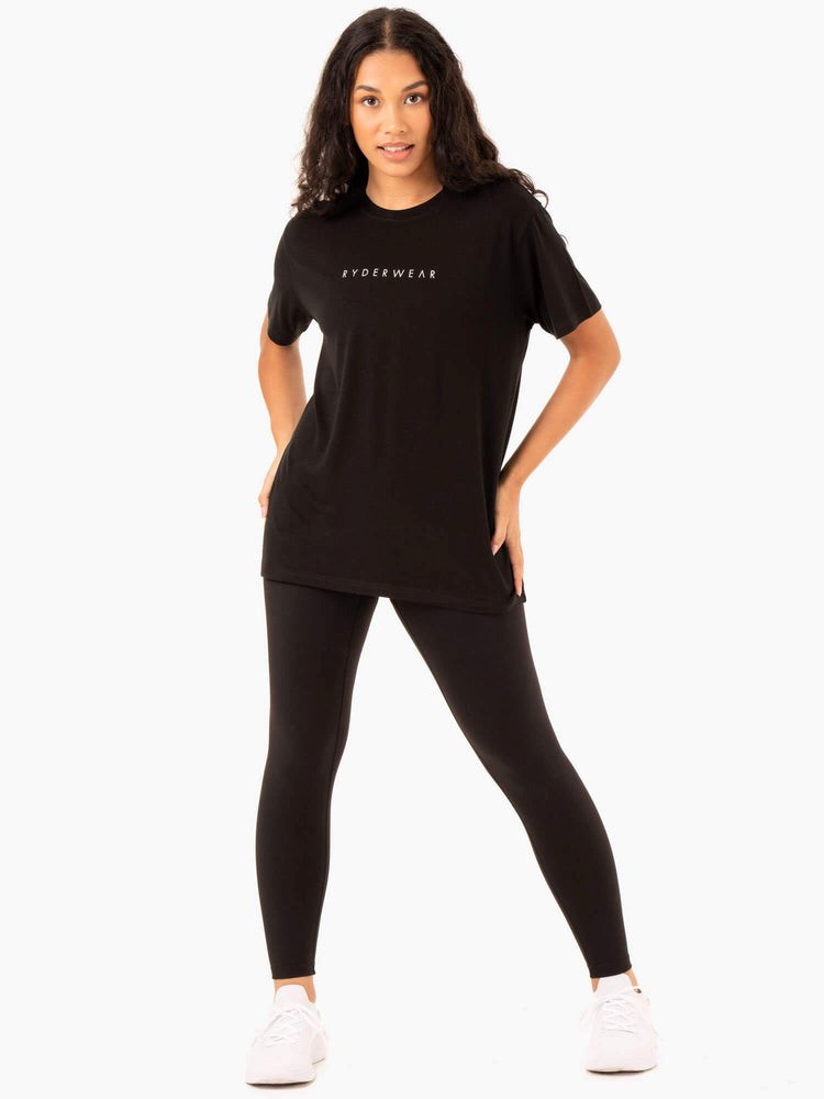 Ryderwear Boyfriend Longline T-Shirt Svarta | LUH-280615