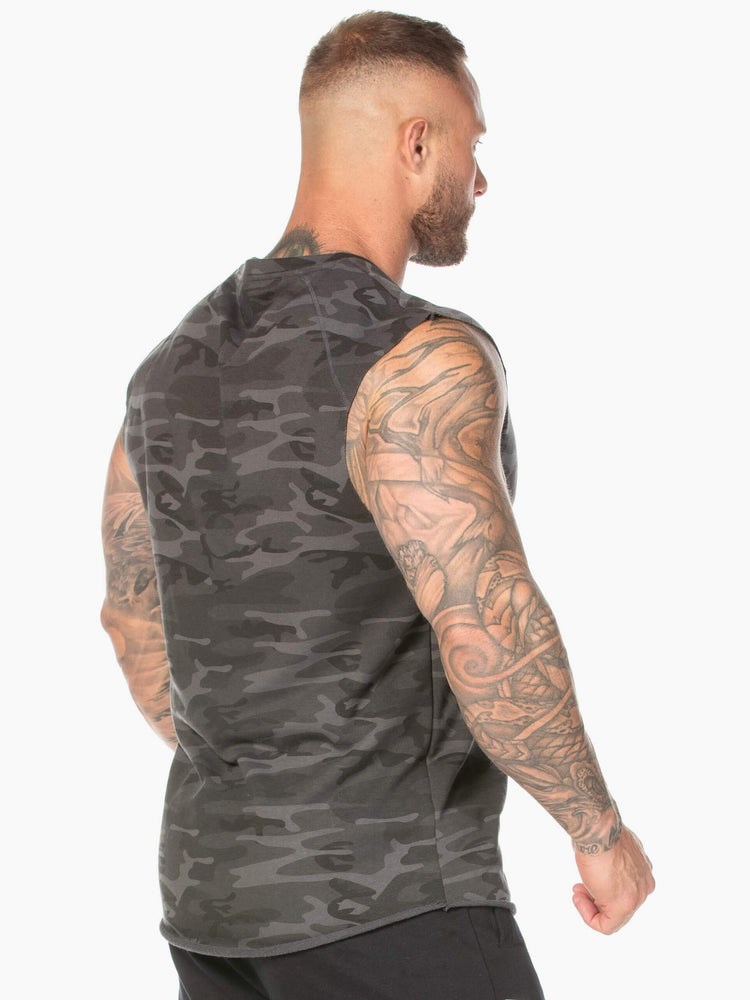 Ryderwear Camo Fleece Tank Svarta Camo | EOK-510968