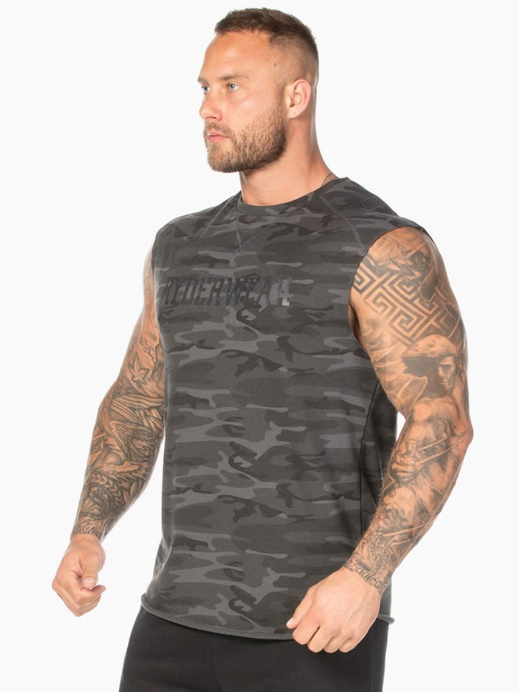 Ryderwear Camo Fleece Tank Svarta Camo | EOK-510968