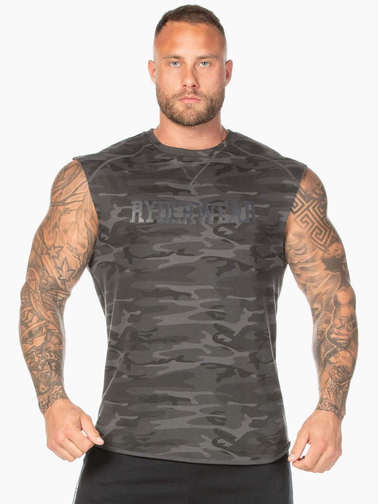 Ryderwear Camo Fleece Tank Svarta Camo | EOK-510968